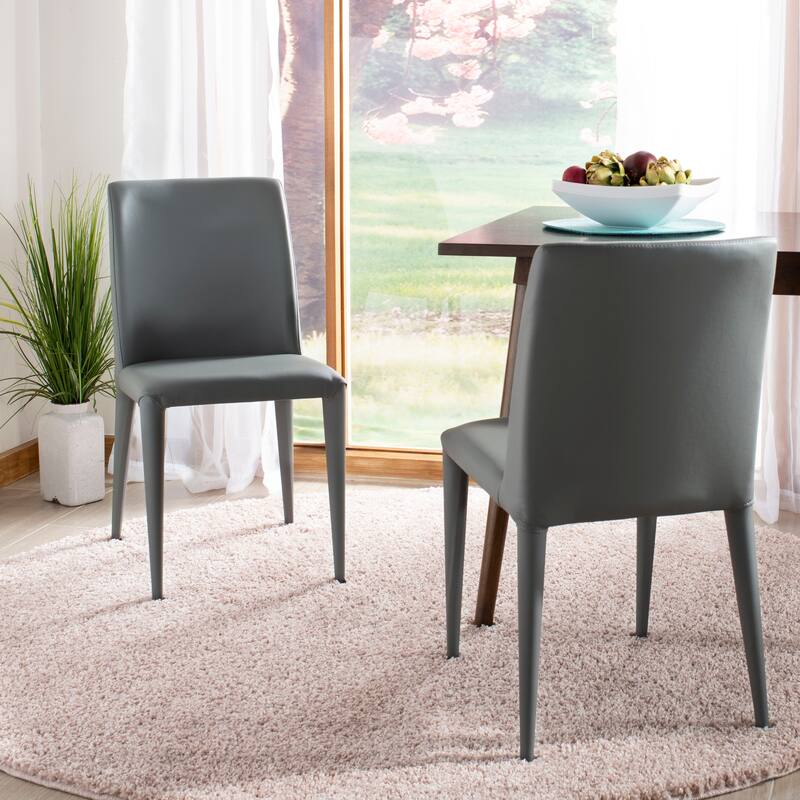 SAFAVIEH Shirlee Mid-Century Dining White Dining Chair (Set of 2) - 22.5" x 17.4" x 33.5" - 23Wx17Dx34H - Grey