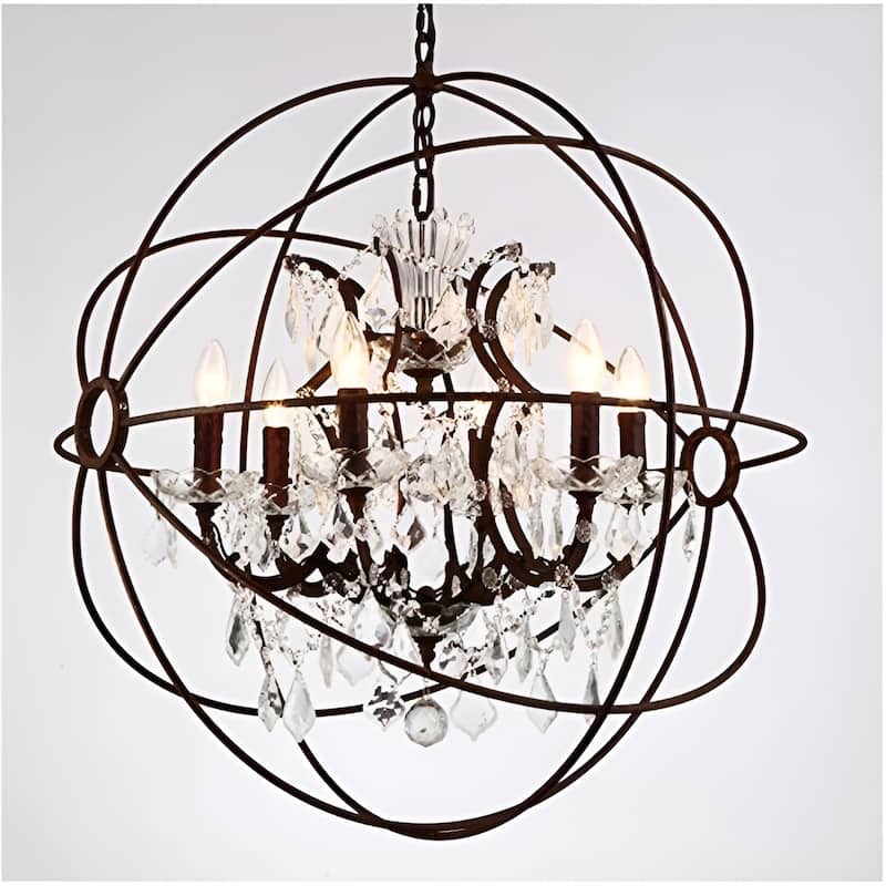 24" Light Orbed Candelabra Chandelier Pendant Rustic Lamp Antique Atom