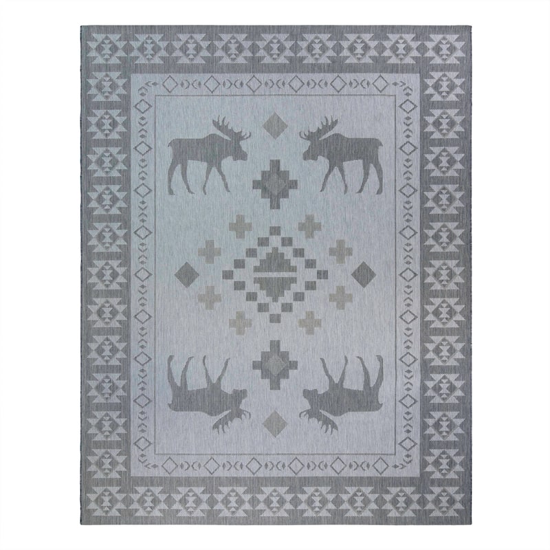 Gertmenian Paseo Yoder Grey Rustic Tribal Moose Indoor/ Outdoor Area Rug