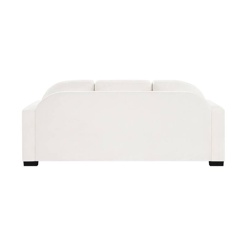 Christopher Knight Home - Dover Modern 84.7" Chenille Upholstered 3-Seater Sofa with Removable Curved Backrest & Cushion