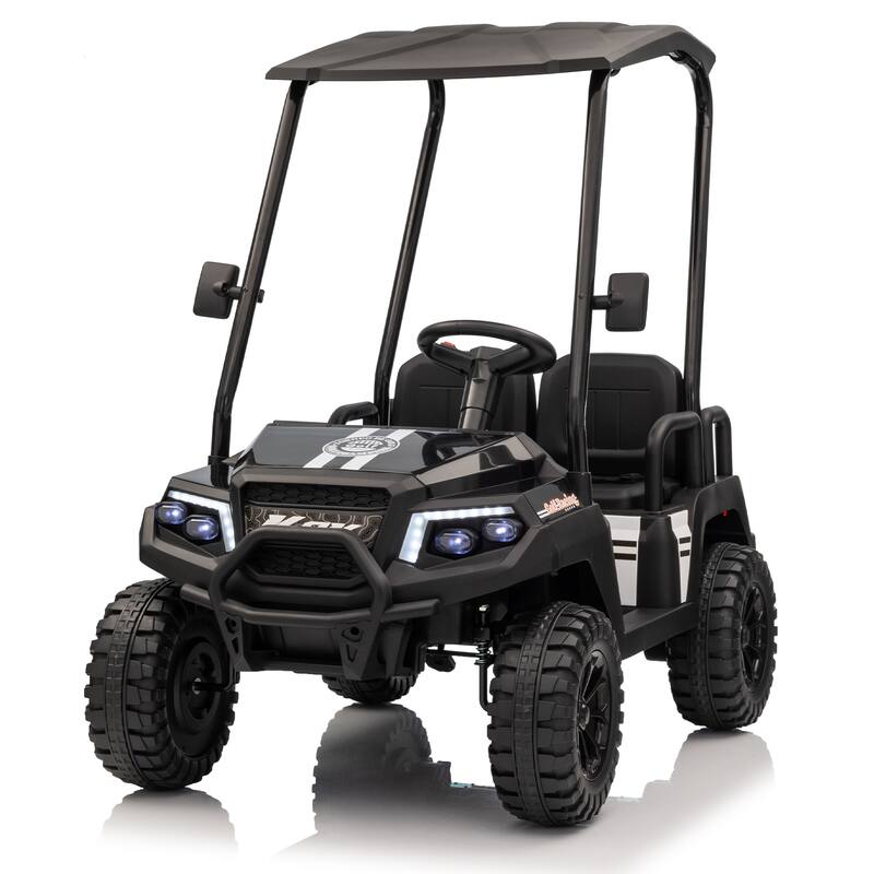 24V Xl Kids Electric Ride-On Truck W/Rc - Spacious 20in Wide Seat, Removable Sunshade, Dual-Motor Drive,Recommended Age: 3-8 - Black