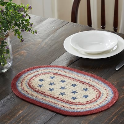 Celebration Jute Oval Placemat 10x15