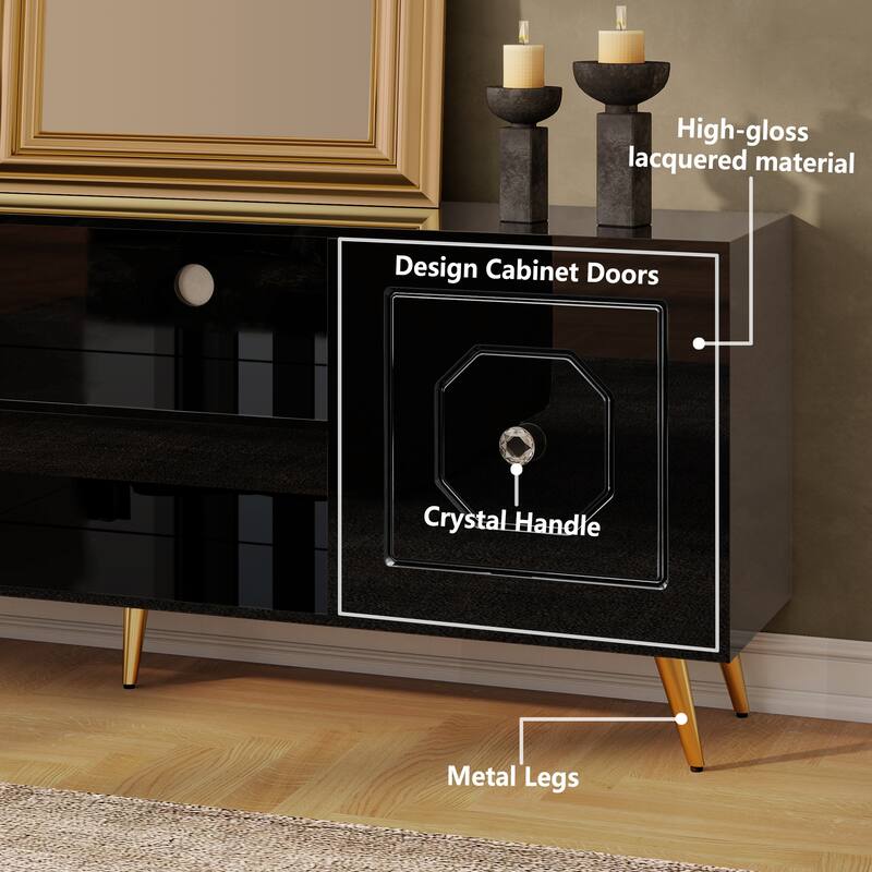 Modern Console TV Stand with Storage - 67"×25.6"