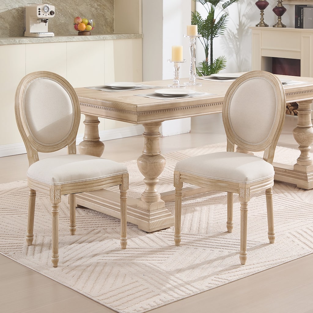 2PCS Cotton Linen Dining Chairs