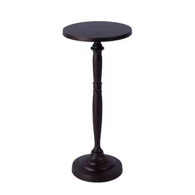Landon Outdoor Round Metal Pedestal Side Table