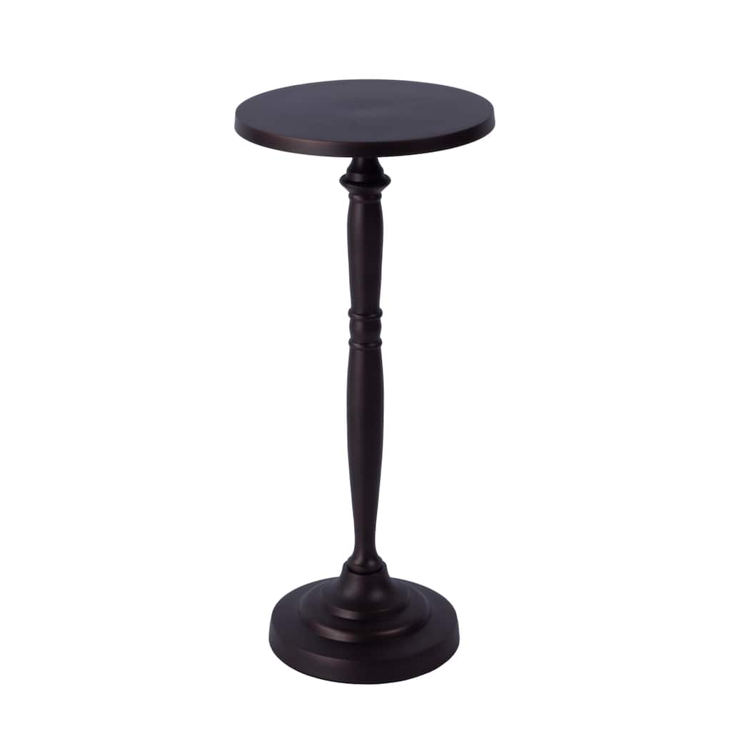 Landon Outdoor Round Metal Pedestal Side Table