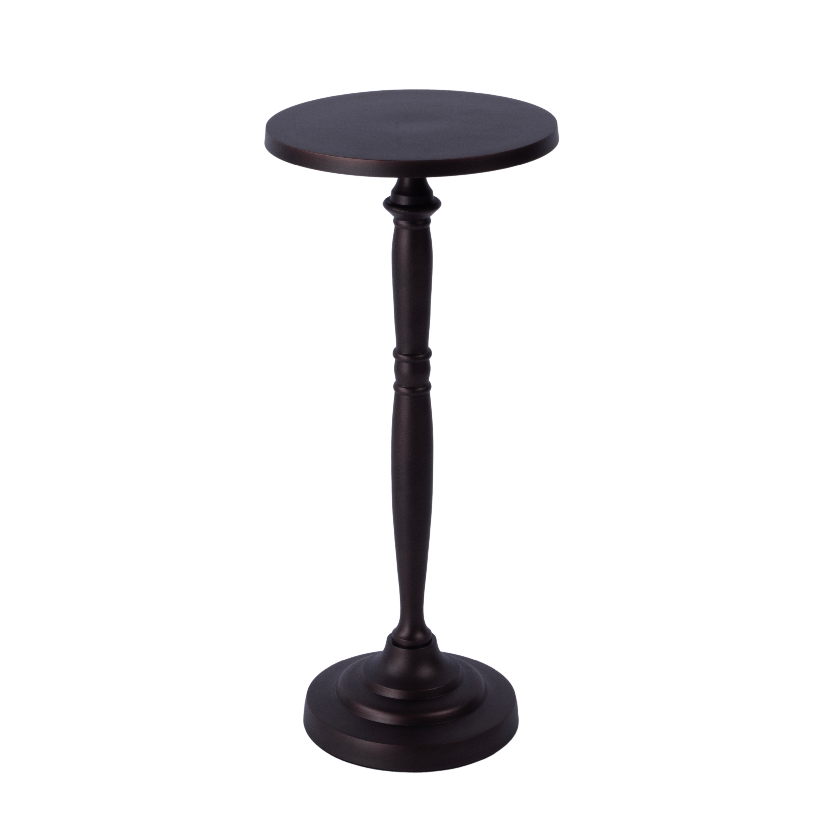 Landon Outdoor Round Metal Pedestal Side Table
