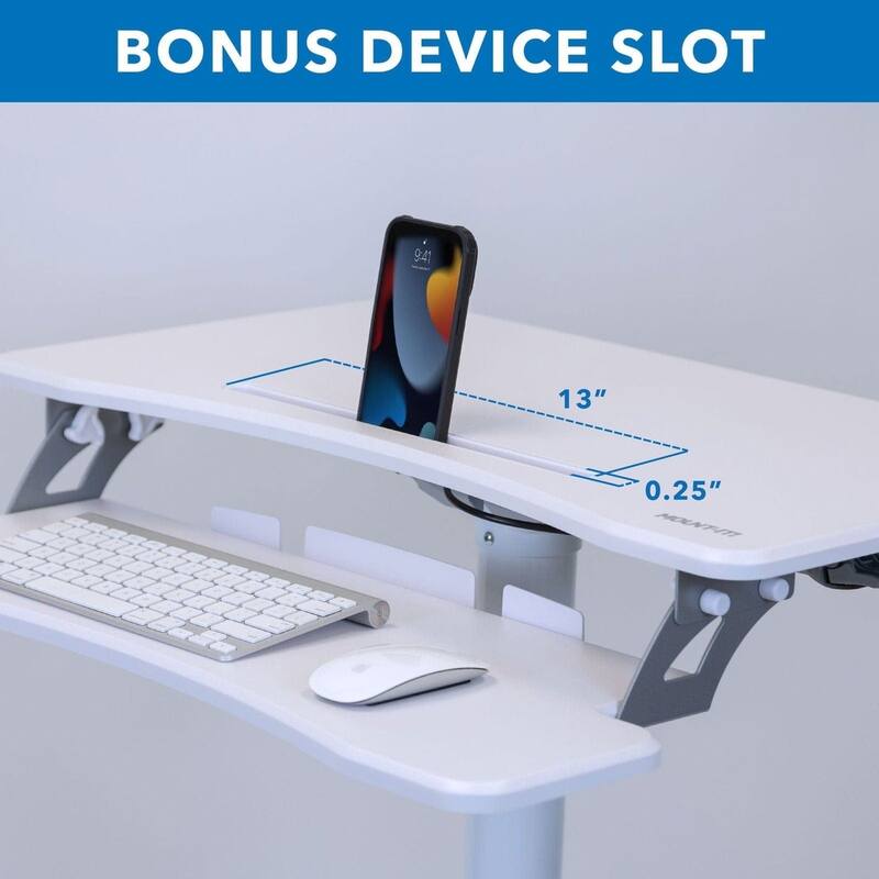 Mount-It! 28"W Adjustable Steel Standing Desk, White (MI-7979W)