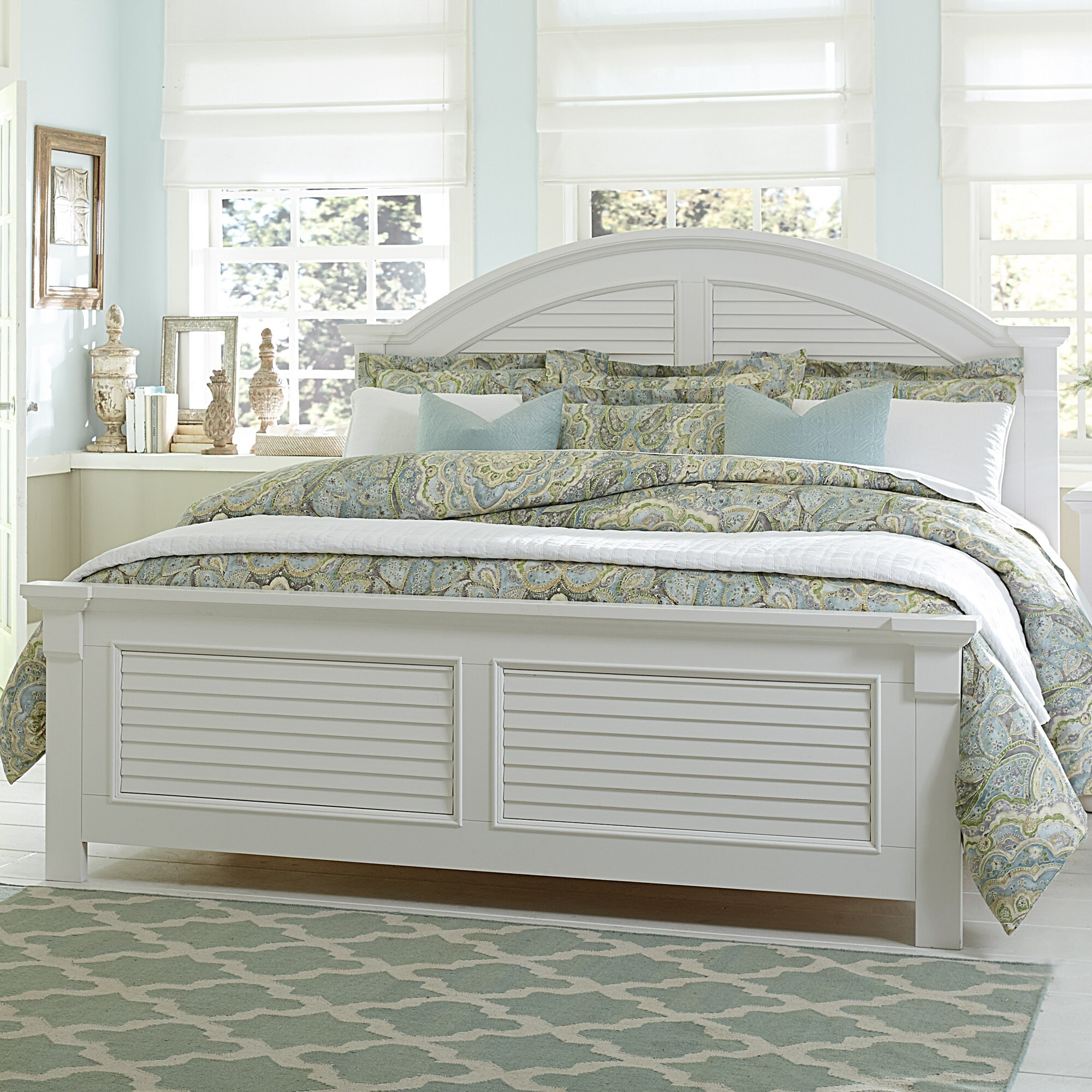 White coastal bed deals frame
