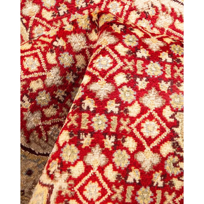 Overton Hand Knotted Wool Vintage Inspired Traditional Mogul Red Area Rug - 5 x 8