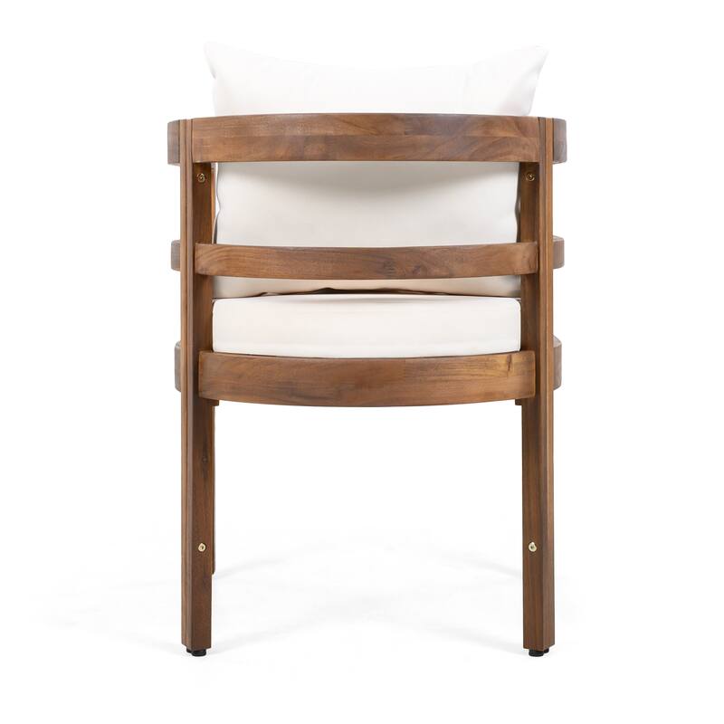 Christopher Knight Home - Harborlane Outdoor Acacia Wood 5-Piece Patio Dining Set with Cushioned Chairs