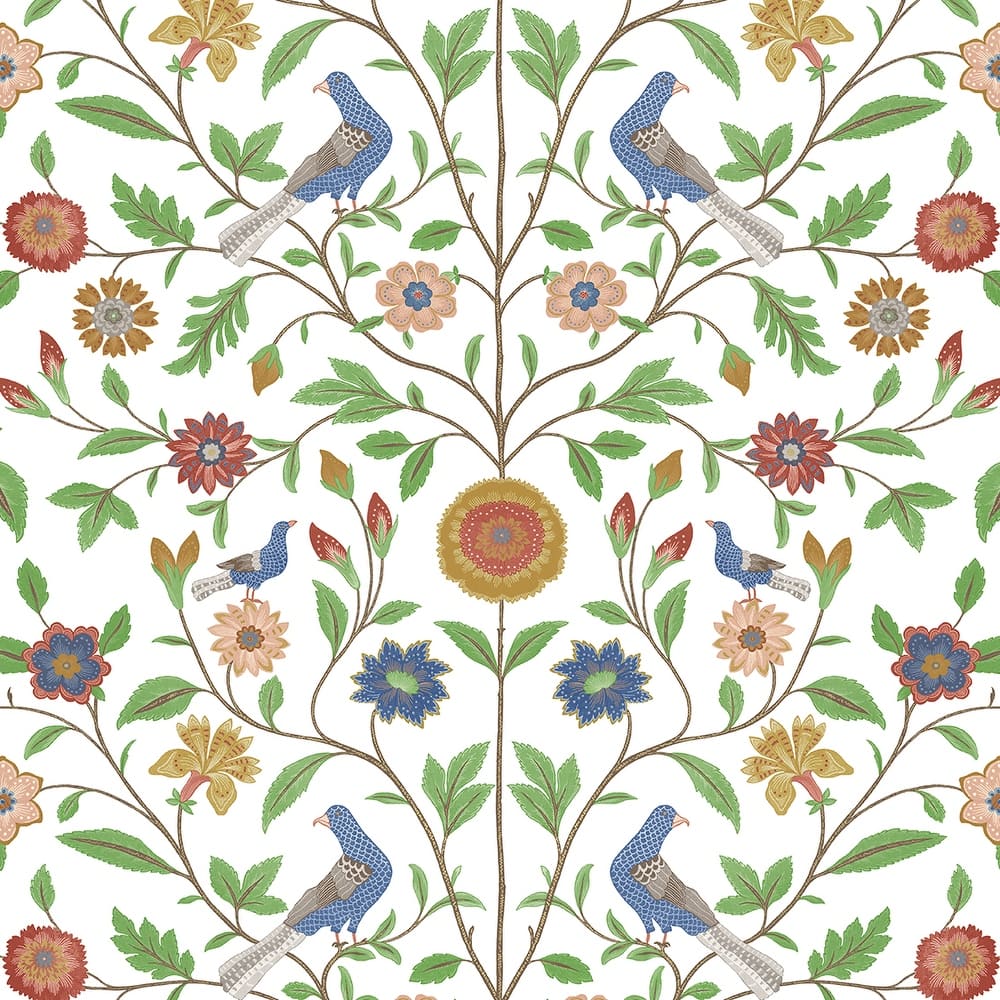 NextWall Bird Toile Peel and Stick Wallpaper