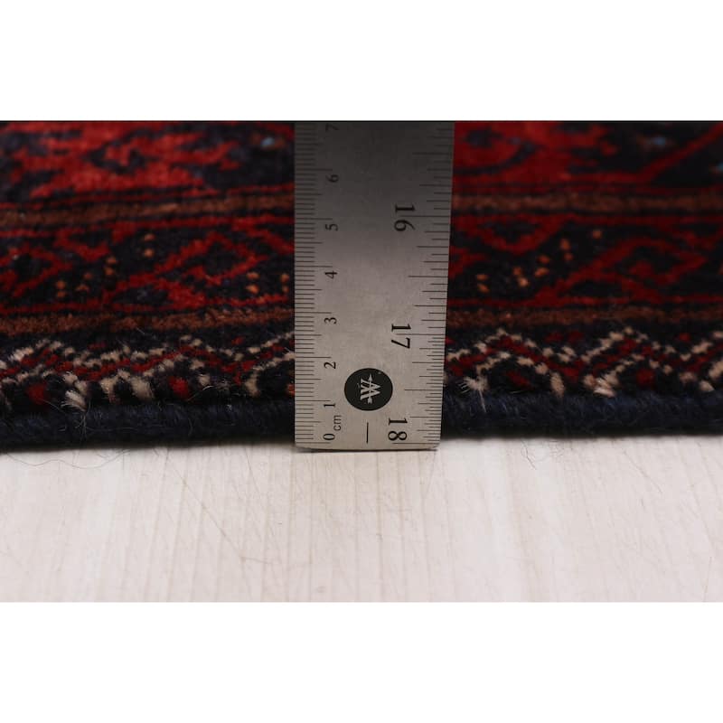 ECARPETGALLERY Hand-knotted Teimani Red Wool Rug - 4'1 x 8'5