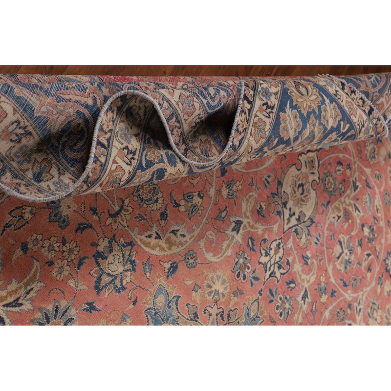 Najafabad Persian Large Vintage Rug Hand-Knotted Wool Carpet - 10'11" x 16'2"