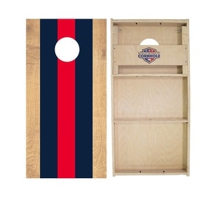 Navy and Red Classic Stripes Regulation 2x4 Cornhole Board Set
