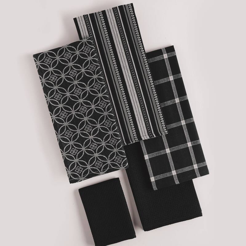 DII Assorted Kitchen Dishtowel & Dishcloths (Set of 5)