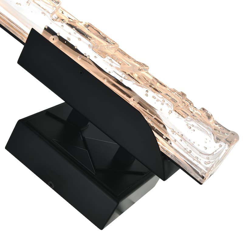 Valira Integrated LED Black Wall Light with Handcrafted Glass