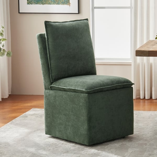 slide 2 of 11, Modern Upholstered Dining Chair with Storage Green - Single