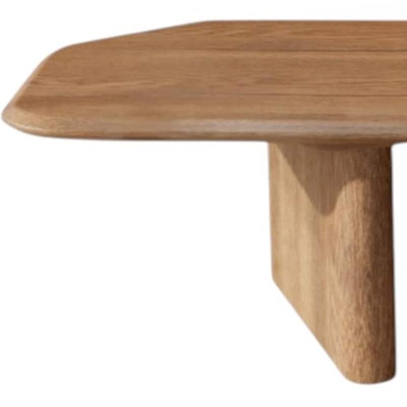 HomeRoots 47" Natural Wood Free Form Double Pedestal Coffee Table - 47.20 in. x 13.80 in. x 23.60 in.