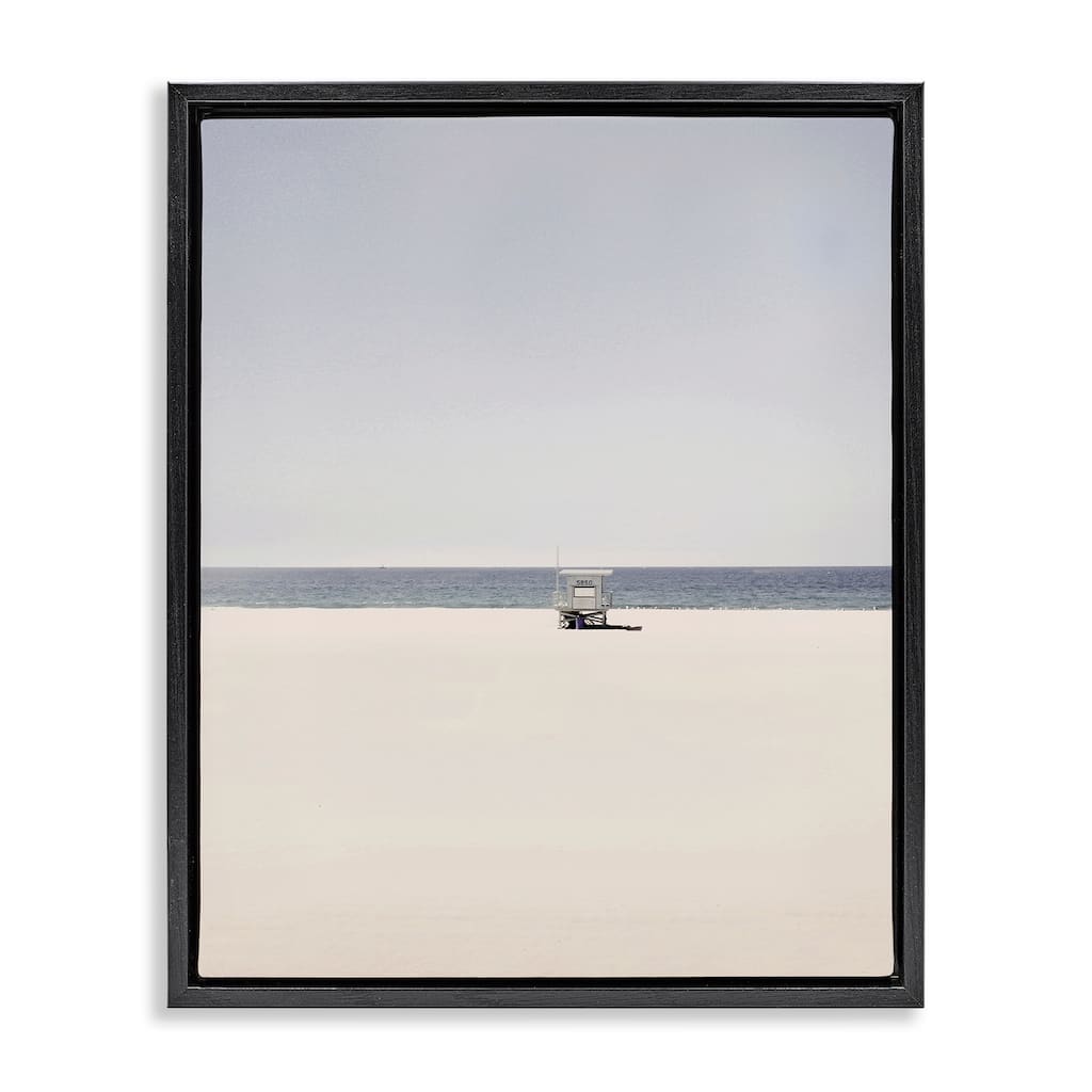 Stupell Distant California Beach Hut Framed Floater Canvas Wall Art Design By Gemma Bardot