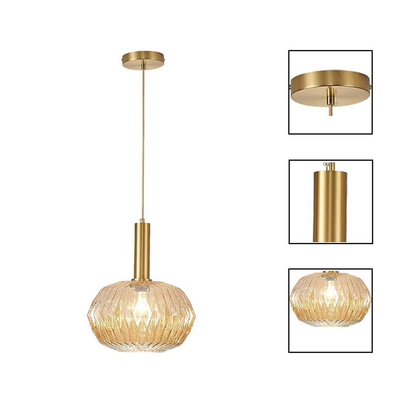 11.6” Dining room lighting green pendant lights glass, metal island lights