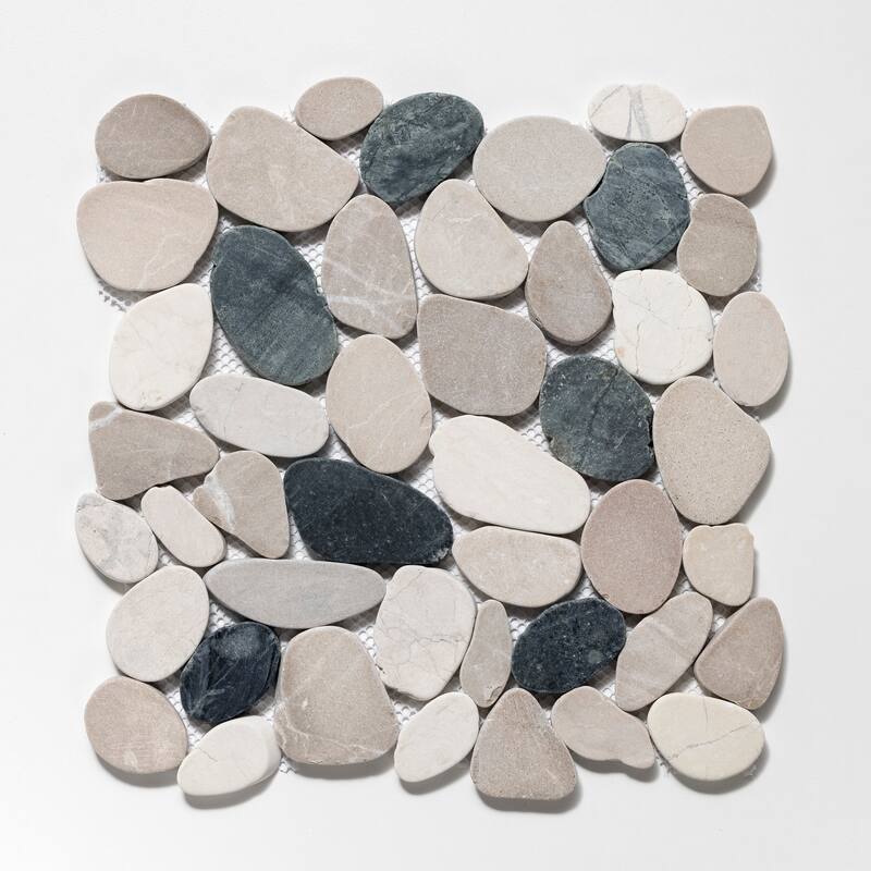 Sliced Pebble 11 in. x 11 in. Mesh-Mounted Mosaic Wall and Floor Tile
