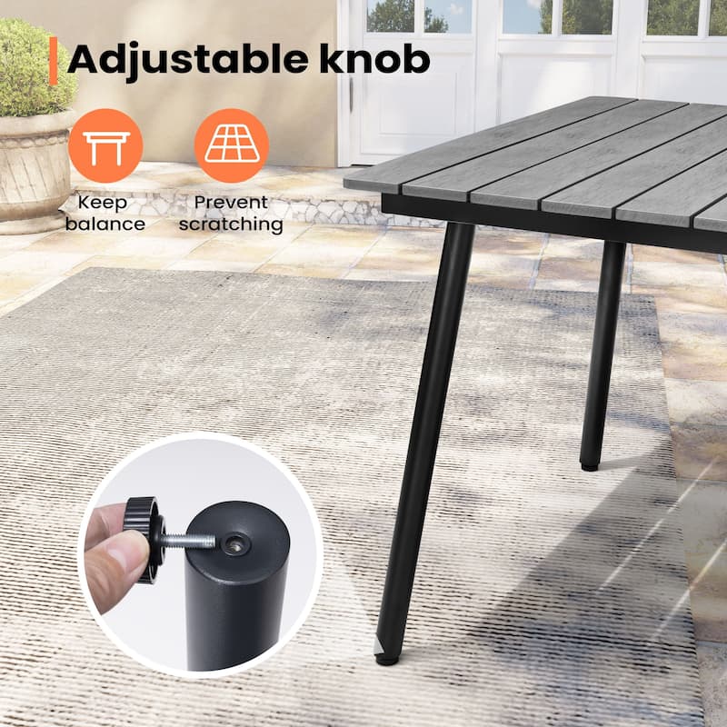Pellebant Outdoor Aluminum Rectangular Dining Table