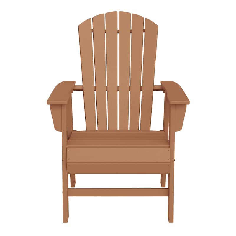 Altura Hdpe All Weather Outdoor Patio Adirondack Dining Chair - Teak