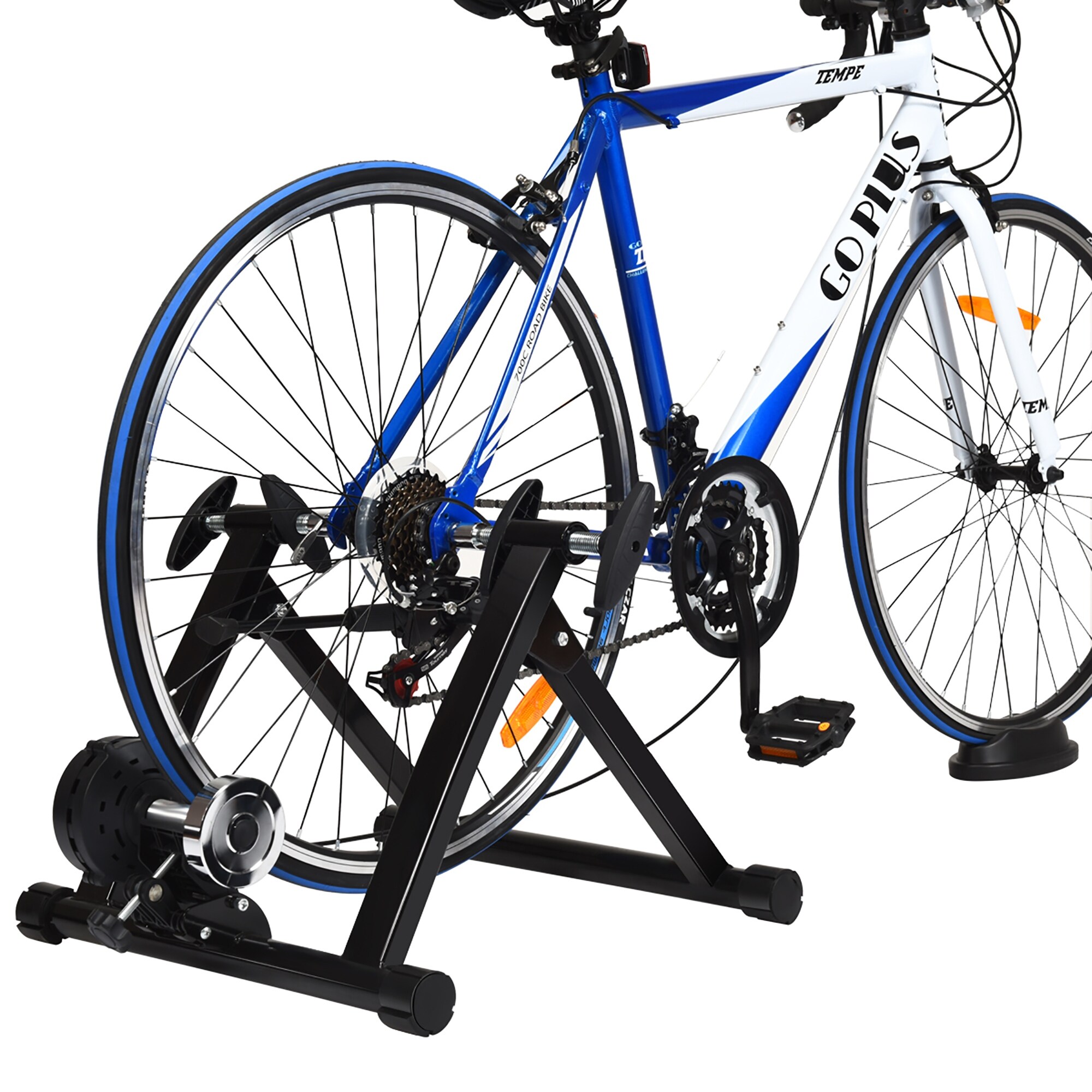 Costway magnetic indoor bicycle bike trainer exercise stand 5 levels of resistance top