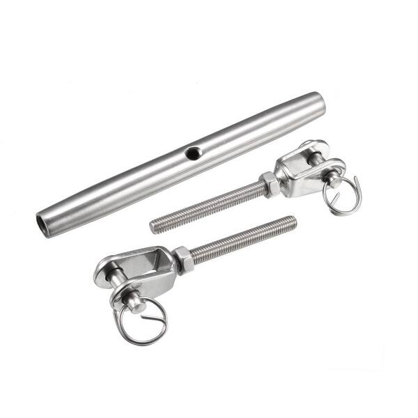 Cables and Lines M5 Stainless Steel Closed Body Jaw Turnbuckle Rigging Screw Jaw for Adjusting Tension On Ropes POWERTOOL Stainless Steel Turnbuckle