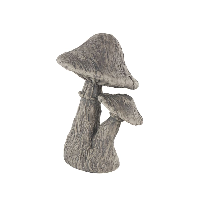 Polystone Mushroom Textured Sculpture - Gray - Roche River Decor - 9"W x 9"L x 14"H