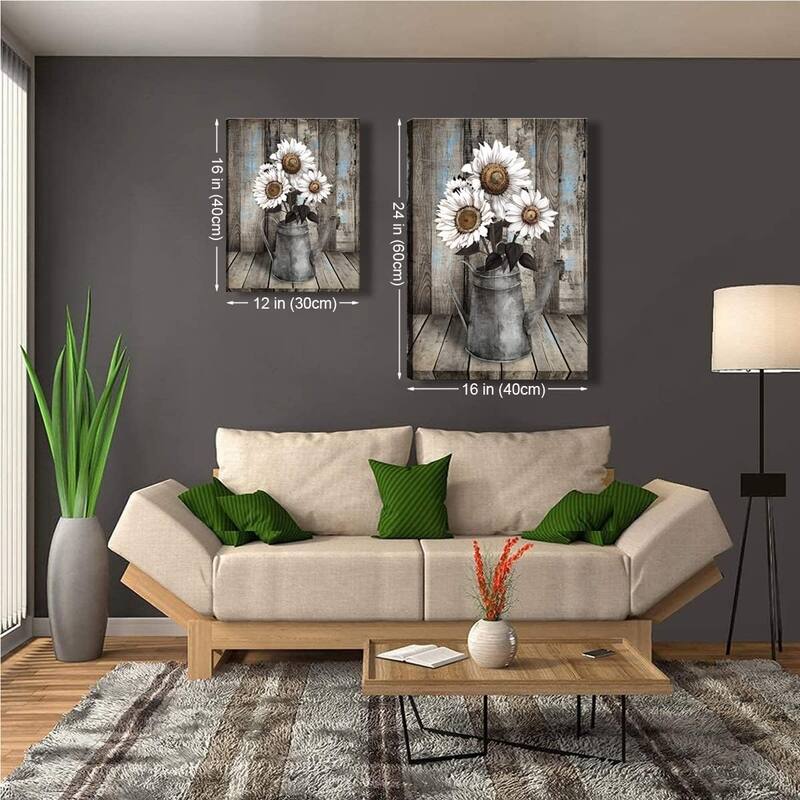 White Sunflower Wall Art Decor