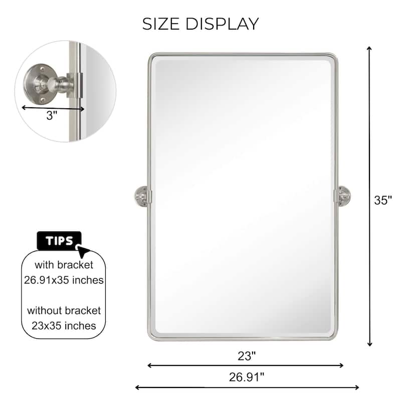TEHOME Woodvale Rectangle Vertical Metal Wall Mirrors