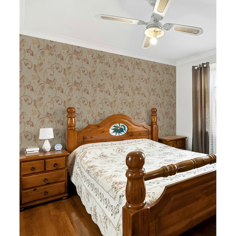 Seabrook Designs Gyneth Acanthus Scrolls Unpasted Wallpaper