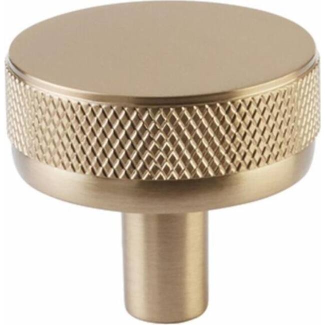 Emtek 86655.CCK.KNK Knurled 1-1/4" Mushroom Cabinet Knob with Conical - Satin Brass / Satin Brass Stem