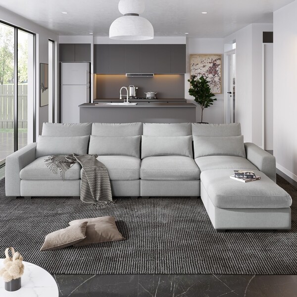 Convertible sectional sofa couch with reversible chaise discount