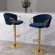 preview thumbnail 34 of 42, Modern Swivel Counter Height Bar Stools Adjustable Counter Stool With Backs Set of 2 - Navy Blue