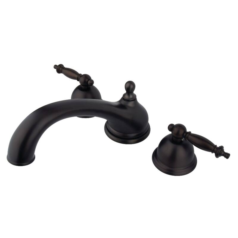 Kingston Brass Vintage Widespread Deck Mounted Roman Tub Filler with - Oil Rubbed Bronze