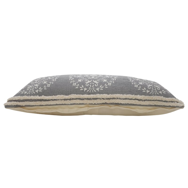Sevita Casual Mandala Medallion Lumbar Pillow with Tufted Border