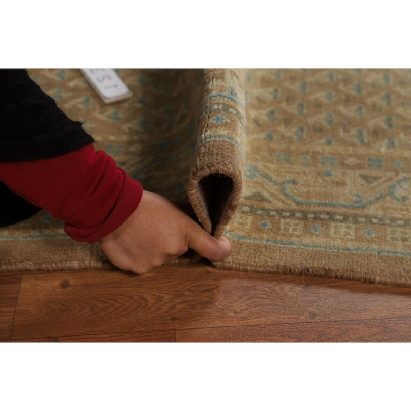 Brown Rust Botemir Persian Vintage Runner Rug Hand-Knotted Wool Carpet - 3'5"x 9'11"