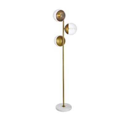Mid-century Modern Clear Glass 3-light Floor Lamp