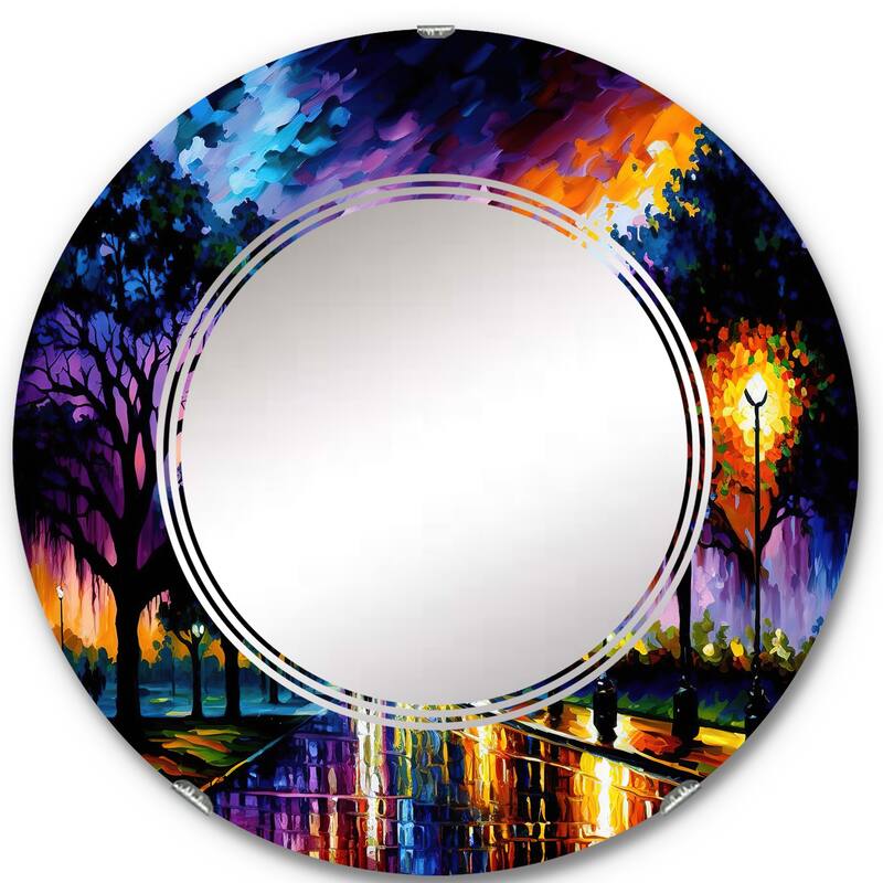 Designart 'Colorful Houston Texas' Printed City Wall Mirror