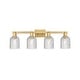 preview thumbnail 78 of 137, Innovations Lighting Downtown Urban - Bridal Veil - 4 Light 32" Bath Vanity Light Clear/Brushed Brass
