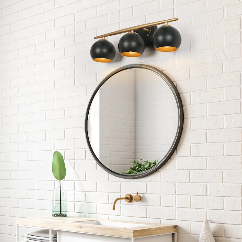 Modern Farmhouse 3-light Bathroom Vanity Lights Dimmble Globe Shades Wall Sconce - N/A