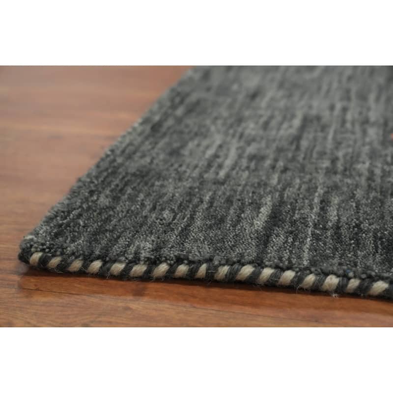 Hand Knotted Oriental 100% Wool Carpet Tribal Animal Pictorial Greys & Charcoal Gabbeh Area Rug - 12' 4'' X 9' 6''