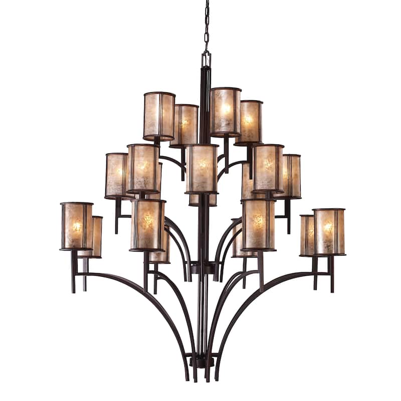 Barringer 29-inch Wide 5-Light Chandelier in Aged Bronze - 50in W