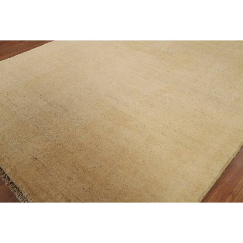 Modern Gabbeh Oriental Foyer Rug Solid Handmade Wool Carpet - 3'3"x 4'11"