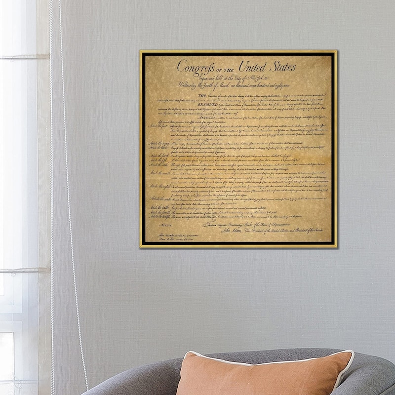 iCanvas "The Bill Of Rights, 1789" by Unknown Framed Canvas Print