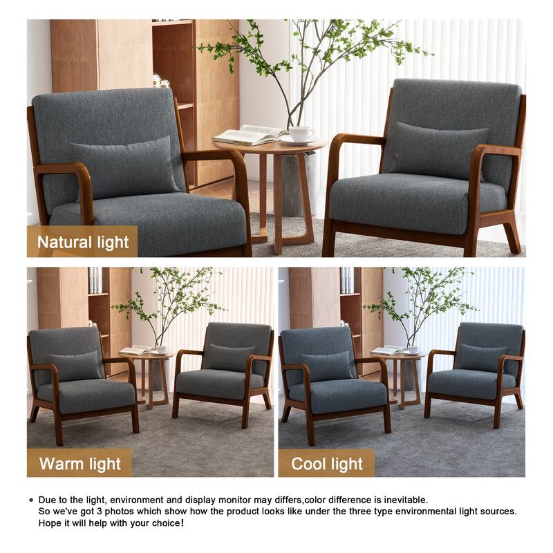 Upholstered Armchair Accent Chairs with Pillows Set of 2