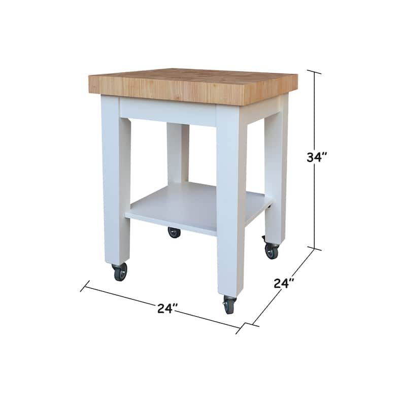 Copper Grove Lakeland Solid Parawood Kitchen Island Cart